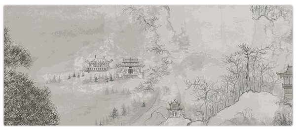 Kép - Kínai táj (120x50 cm)