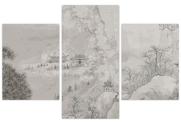 Kép - Kínai táj (90x60 cm)