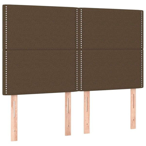 VidaXL sötétbarna szövet LED-es fejtámla 144x5x118/128 cm