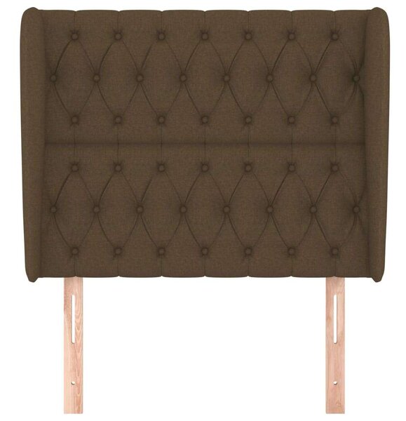 VidaXL Fejtámla - Szövet - Sötétbarna - 93x23x118/128cm