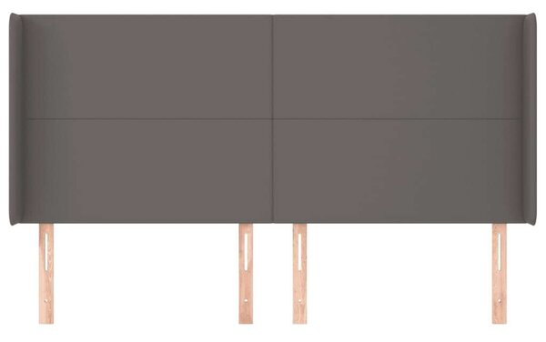 VidaXL Szürke Ágyfejtámla Szárnyakkal - 203x16x118/128 cm