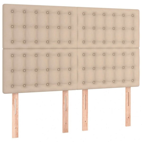 VidaXL cappuccino műbőr LED-es fejtámla 144x5x118/128 cm