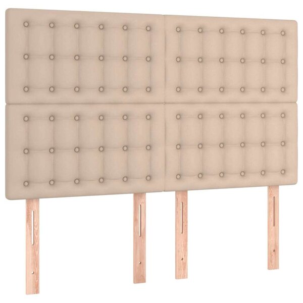 VidaXL cappuccino műbőr LED-es fejtámla 144x5x118/128 cm