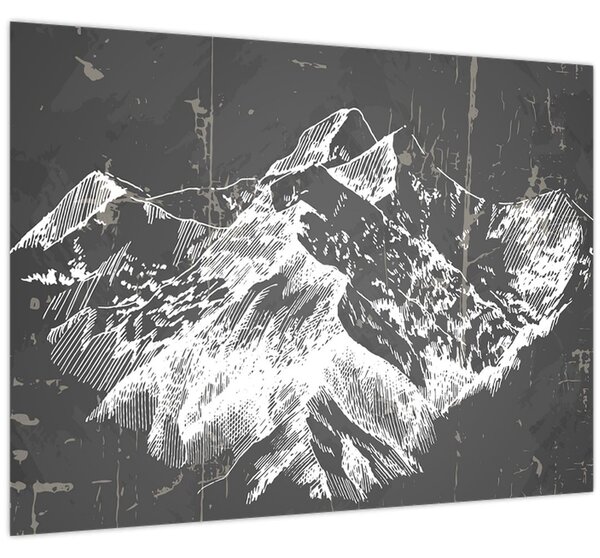 Kép - Hegyek illusztrációja (70x50 cm)