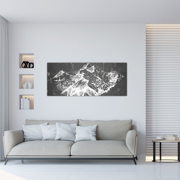 Kép - Hegyek illusztrációja (120x50 cm)