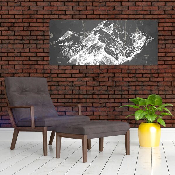 Kép - Hegyek illusztrációja (120x50 cm)
