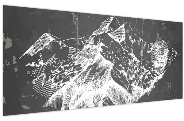 Kép - Hegyek illusztrációja (120x50 cm)
