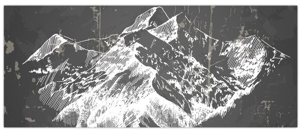 Kép - Hegyek illusztrációja (120x50 cm)
