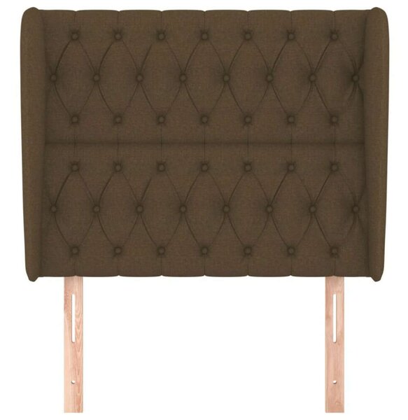VidaXL Fejtámla - Szövet - Sötétbarna - 93x23x118/128cm
