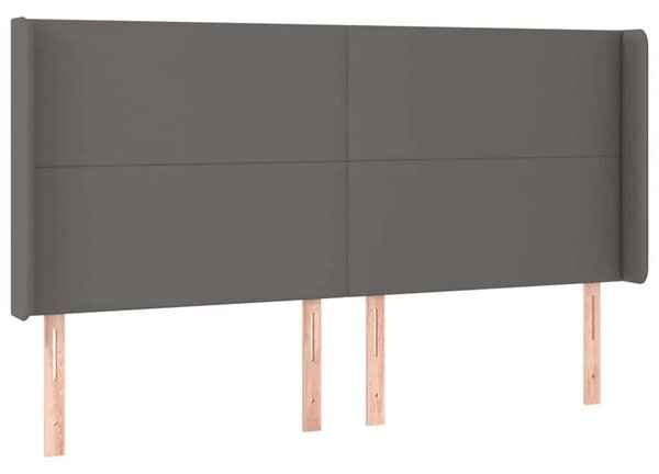 VidaXL Szürke Ágyfejtámla Szárnyakkal - 203x16x118/128 cm