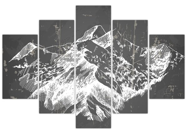 Kép - Hegyek illusztrációja (150x105 cm)