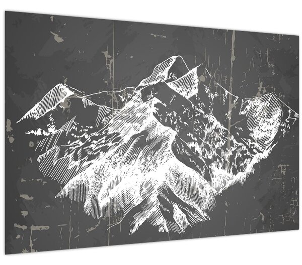 Kép - Hegyek illusztrációja (90x60 cm)