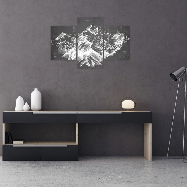 Kép - Hegyek illusztrációja (90x60 cm)