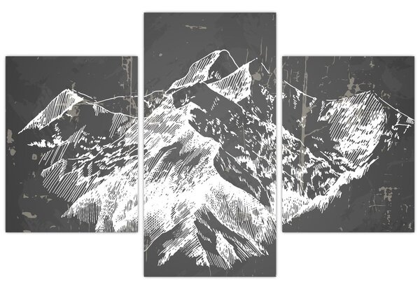 Kép - Hegyek illusztrációja (90x60 cm)