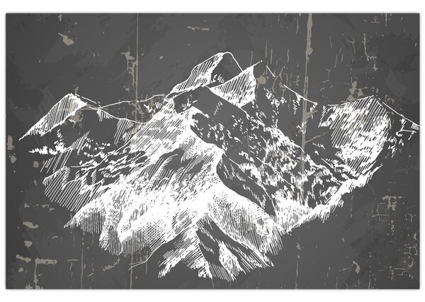 Kép - Hegyek illusztrációja (90x60 cm)