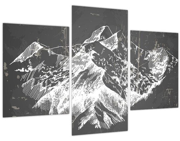 Kép - Hegyek illusztrációja (90x60 cm)