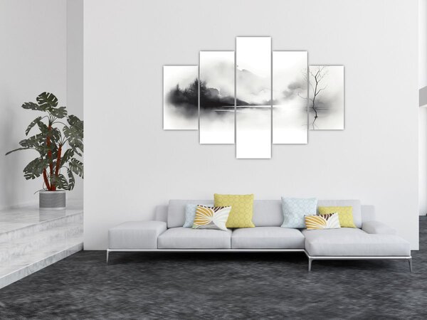 Kép - Tintafestmény tájkép (150x105 cm)