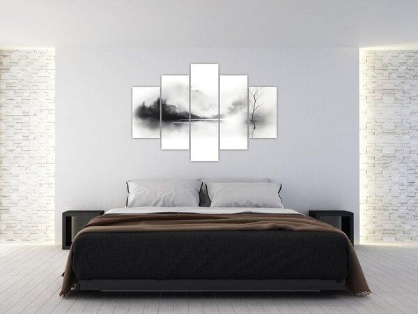 Kép - Tintafestmény tájkép (150x105 cm)