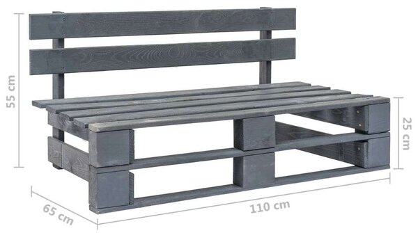 Raklap Kanapé - Szürke - 110x65x55 cm