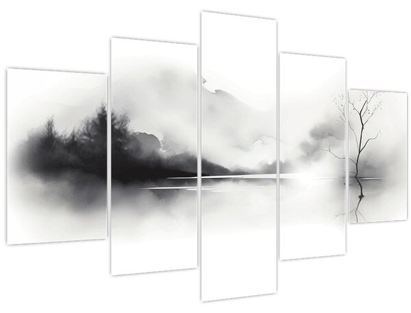 Kép - Tintafestmény tájkép (150x105 cm)