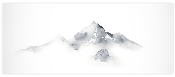 Kép - Tinta festmény hegyek (120x50 cm)