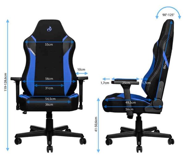 Nitro Concepts X1000 Gamer szék - Fekete-Kék