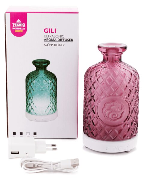KONDELA Ultrahangos aroma diffúzor, rózsaszín, GILI