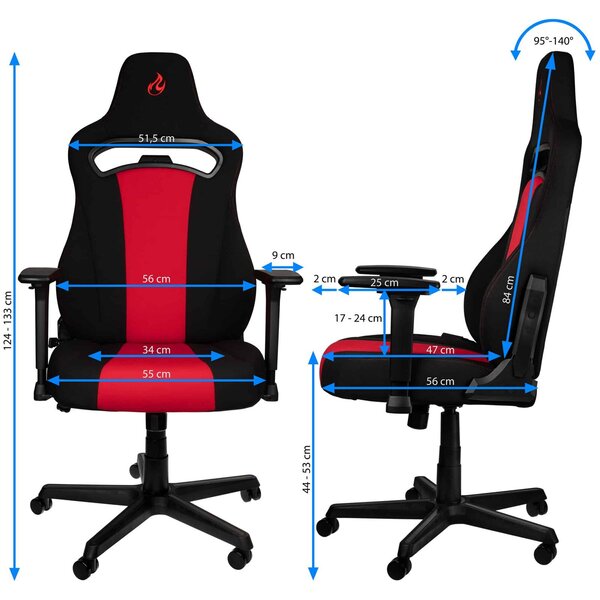 Nitro Concepts E250 Gamer szék - Fekete-Piros