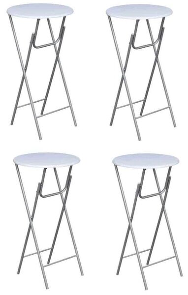 VidaXL Összecsukható Bárasztal - 4 db - Fehér - 60x60x112cm