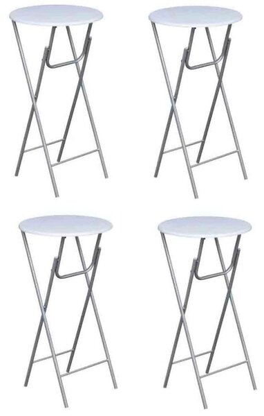 VidaXL Összecsukható Bárasztal - 4 db - Fehér - 60x60x112cm