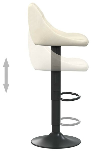 VidaXL 2 db krémszínű bársony bárszék