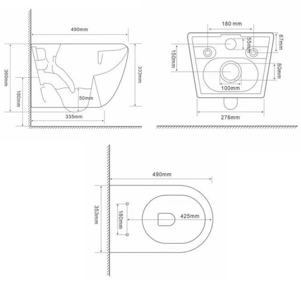 Delano fali rimless WC soft-close ülőkével