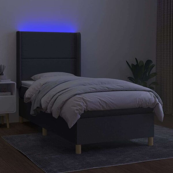 VidaXL LED-es Ágy - 90x200 cm - Sötétszürke
