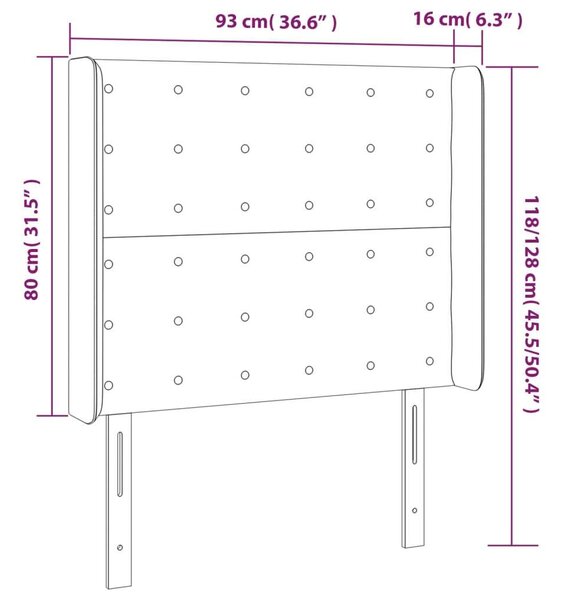 VidaXL Szövet Fejtámla Szárnyakkal - Bézs - 93x16x118/128 cm