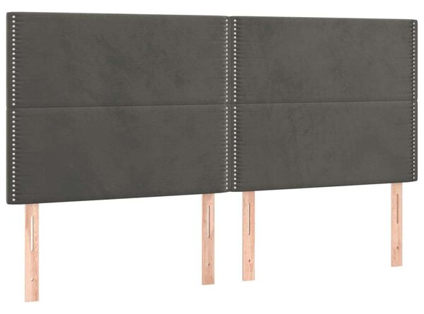 VidaXL sötétszürke bársony rugós és LED-es ágy matraccal 180x200 cm