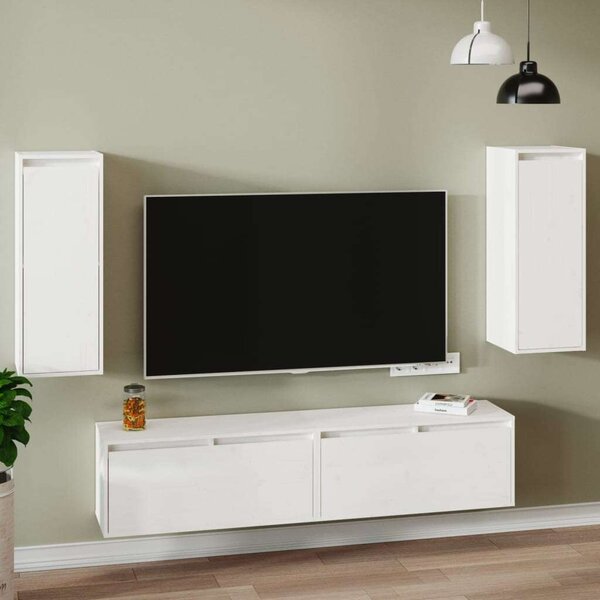 VidaXL 2 darab fehér tömör fenyőfa faliszekrény 30 x 30 x 80 cm