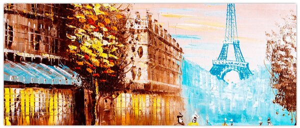 Kép - Esős idő és az Eiffel-torony (120x50 cm)