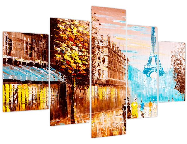 Kép - Esős idő és az Eiffel-torony (150x105 cm)