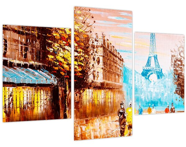 Kép - Esős idő és az Eiffel-torony (90x60 cm)