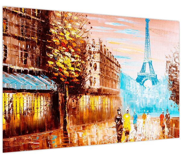 Kép - Esős idő és az Eiffel-torony (90x60 cm)
