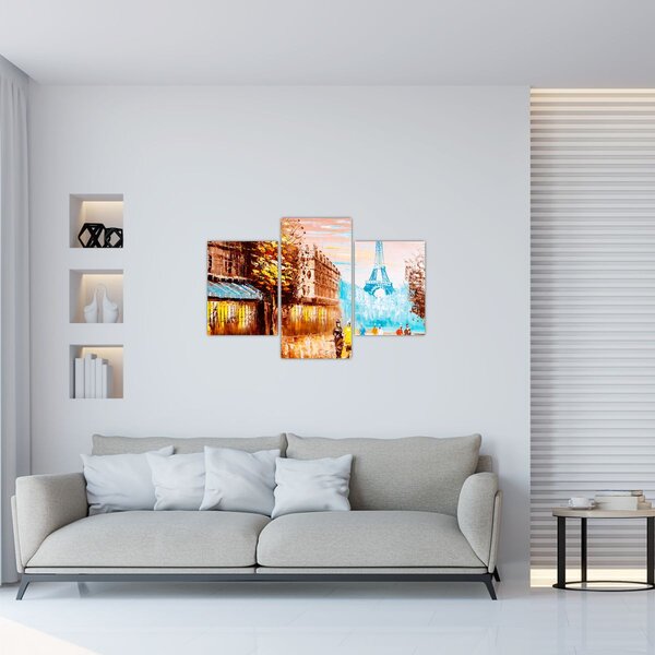 Kép - Esős idő és az Eiffel-torony (90x60 cm)