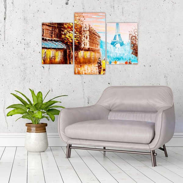 Kép - Esős idő és az Eiffel-torony (90x60 cm)