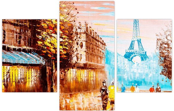 Kép - Esős idő és az Eiffel-torony (90x60 cm)