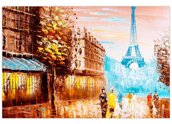 Kép - Esős idő és az Eiffel-torony (90x60 cm)