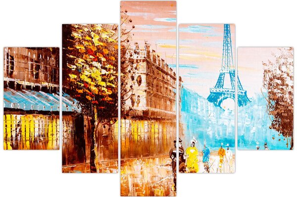Kép - Esős idő és az Eiffel-torony (150x105 cm)