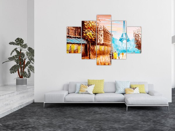 Kép - Esős idő és az Eiffel-torony (150x105 cm)