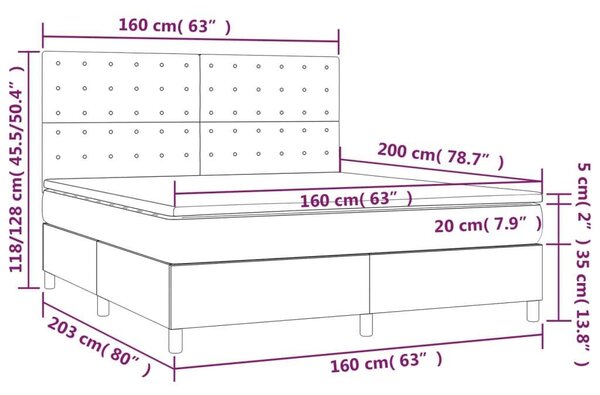 VidaXL LED-es Ágy - 160x200 cm