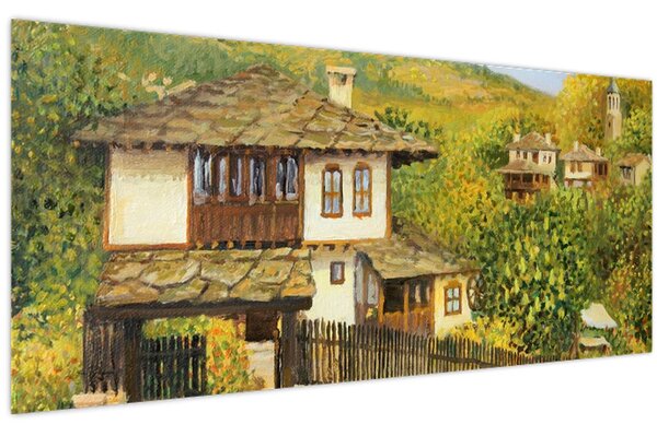 Kép - Házak nyáron (120x50 cm)
