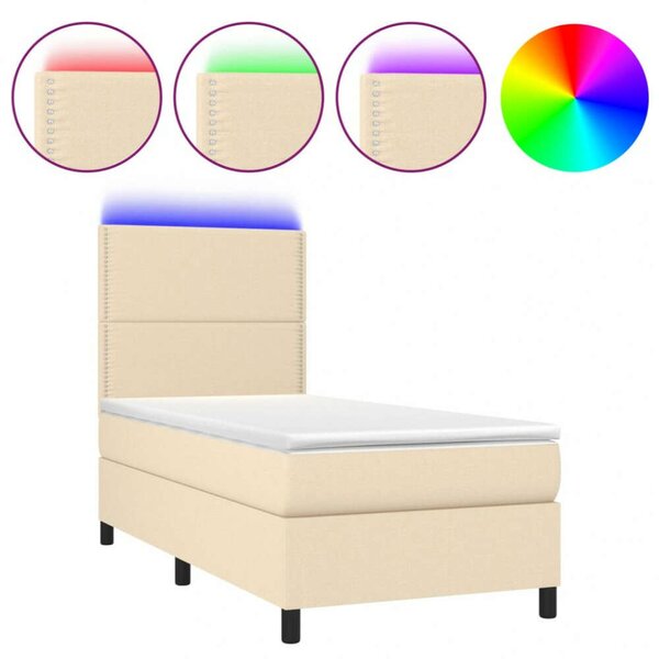 VidaXL LED-es Ágy - Rugós Matraccal - 90x200 cm