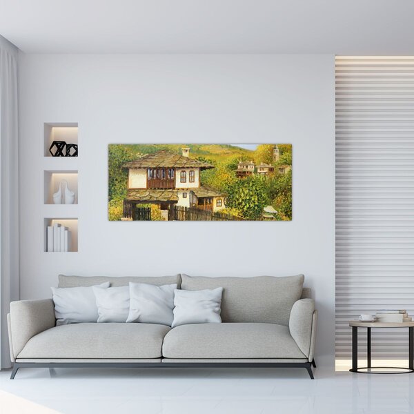 Kép - Házak nyáron (120x50 cm)